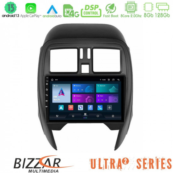 Bizzar Ultra Series Nissan Micra 2013-2016 8core Android13 8+128GB Navigation Multimedia Tablet 9