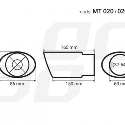 ΑΚΡΟ ΕΞΑΤΜΙΣΗΣ ΜΑΥΡΟ 165x86mm Φ37>54mm