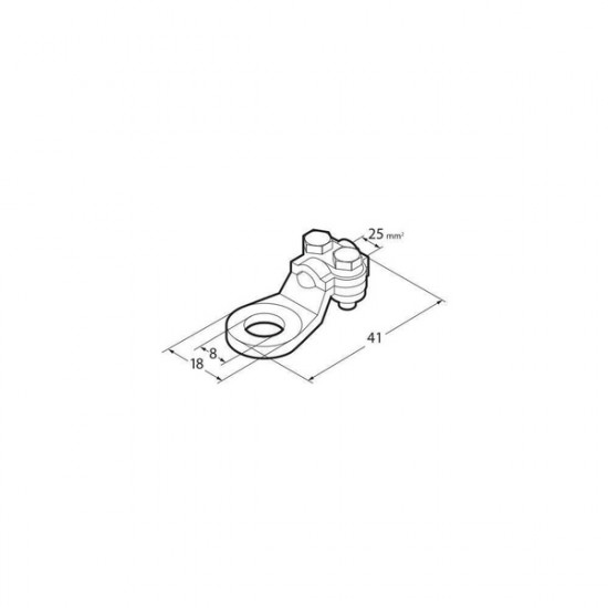 ΑΚΡΟΔΕΚΤΕΣ ΚΑΛΩΔΙΩΝ ΜΠΑΤΑΡΙΑΣ 25mm²  ΜΕ ΤΡΥΠΑ 8mm ΜΕ ΠΛΑΚΑ ΣΥΣΦΙΞΗΣ 2ΤΕΜ