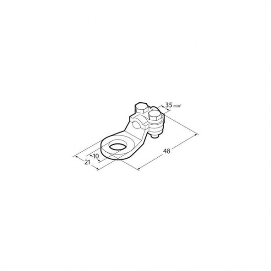 ΑΚΡΟΔΕΚΤΕΣ ΚΑΛΩΔΙΩΝ ΜΠΑΤΑΡΙΑΣ 35mm²  ΜΕ ΤΡΥΠΑ 10mm ΜΕ ΠΛΑΚΑ ΣΥΣΦΙΞΗΣ 2ΤΕΜ