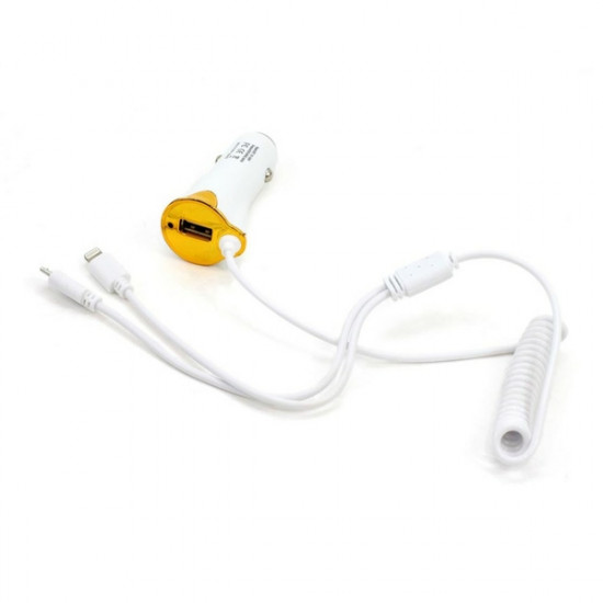 Amio ΦΟΡΤΙΣΤΗΣ ΑΝΑΠΤΗΡΑ 12/24V 3100mA ΜΕ ΘΥΡΑ USB+MICRO USB+APPLE LIGHTNING ΜΕ ΚΑΛΩΔΙΟ