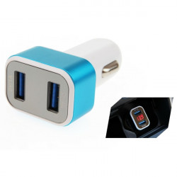 Amio ΦΟΡΤΙΣΤΗΣ ΑΝΑΠΤΗΡΑ ΜΕ 2 ΘΥΡΕΣ USB 12/24V 3000mA (1Α, 2Α) ΚΑΙ ΕΝΔΕΙΞΗ ΚΑΤΑΝΑΛΩΣΗΣ ΚΑΙ ΒΟΛΤΟΜΕΤΡΟ