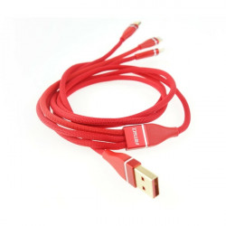 Amio ΚΑΛΩΔΙΟ ΦΟΡΤΙΣΗΣ ΚΑΙ ΜΕΤΑΦΟΡΑΣ ΔΕΔΟΜΕΝΩΝ USB ΣΕ APPLE LIGHTNING - MICRO USB - USB TYPE C 120cm 3.1A