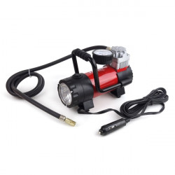 Amio ΚΟΜΠΡΕΣΕΡ ΑΕΡΑ ΕΛΑΣΤΙΚΩΝ ΜΕΤΑΛΛΙΚΟΣ ACOMP-06 12V 100psi 7bar 28l/min ΜΕ ΦΙΣ ΑΝΑΠΤΗΡΑ - ΚΑΛΩΔΙΟ 300cm - ΦΑΚΟ LED