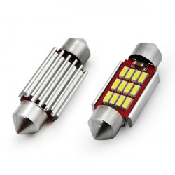 Amio ΛΑΜΠΑΚΙΑ ΠΛΑΦΟΝΙΕΡΑΣ 36mm 12/24V 2,9W 5600K 12LED CANBUS FESTOON (ΛΕΥΚΟ) - 2 ΤΕΜ.