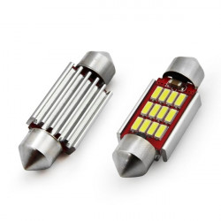 Amio ΛΑΜΠΑΚΙΑ ΠΛΑΦΟΝΙΕΡΑΣ 39mm 12/24V 2,9W 5600K 12LED CANBUS FESTOON (ΛΕΥΚΟ) - 2 ΤΕΜ.