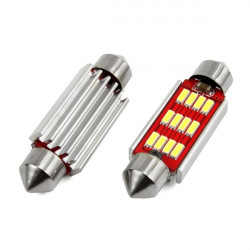 Amio ΛΑΜΠΑΚΙΑ ΠΛΑΦΟΝΙΕΡΑΣ 41mm 12/24V 2,9W 5600K 12LED CANBUS FESTOON (ΛΕΥΚΟ) - 2 ΤΕΜ.