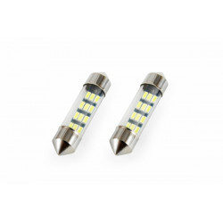 Amio ΛΑΜΠΑΚΙΑ ΠΛΑΦΟΝΙΕΡΑΣ STANDARD FESTOON C5W 36mm - 12V - 0,5W -  5600K - 12LED (ΛΕΥΚΟ/ΨΥΧΡΟ) - 2 ΤΕΜ.