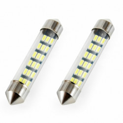 Amio ΛΑΜΠΑΚΙΑ ΠΛΑΦΟΝΙΕΡΑΣ STANDARD FESTOON C5W 41mm - 12V - 0,7W - 5600K - 18LED (ΛΕΥΚΟ/ΨΥΧΡΟ) - 2 ΤΕΜ.