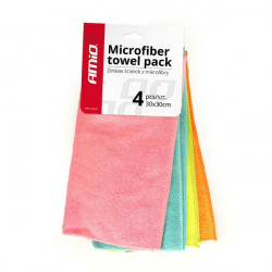 Amio ΠΑΝΙΑ ΓΥΑΛΙΣΜΑΤΟΣ ΜΕ ΜΙΚΡΟΙΝΕΣ (MICROFIBER) CWASH-02 30x30cm (ΧΡΩΜΑΤΙΣΤΑ) -4 ΤΕΜ