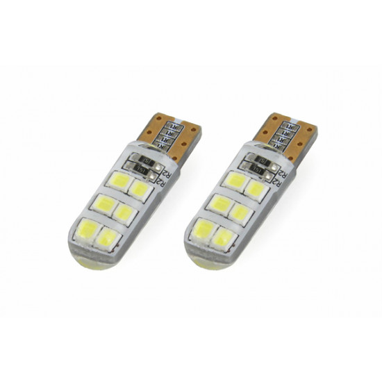 Amio T10 ΛΑΜΠΑΚΙ STANDARD SILCA 12V - 1,5W - 5600K - 12LED (ΛΕΥΚΟ/ΨΥΧΡΟ) - 2 ΤΕΜ.