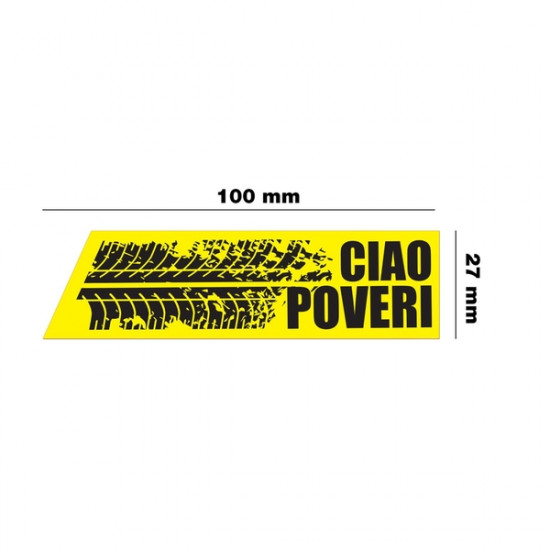 ΑΥΤΟΚΟΛΛΗΤΟ -CIAO POVERI- ΚΙΤΡΙΝΟ 100x27mm SIMONI RACING - 1 ΤΕΜ.