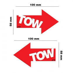 ΑΥΤΟΚΟΛΛΗΤΟ -TOW- ΚΟΚΚΙΝΟ 100x58mm SIMONI RACING - 2 ΤΕΜ.