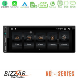 Bizzar 1Din ND Series 8Core Android13 2+32GB Navigation Multimedia 6.9