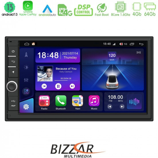 Bizzar 2DIN Deck 8core Android13 4+64GB Navigation Multimedia Deckless 7 με Carplay/AndroidAuto Bizzar 2DIN Deck 8core Android13 4+64GB Navigation Multimedia Deckless 7 με Carplay/AndroidAuto