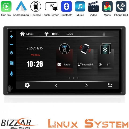 Bizzar 2DIN Deck Multimedia Deckless 6.9 με Carplay/AndroidAuto CA-61BTC Bizzar 2DIN Deck Multimedia Deckless 6.9 με Carplay/AndroidAuto CA-61BTC