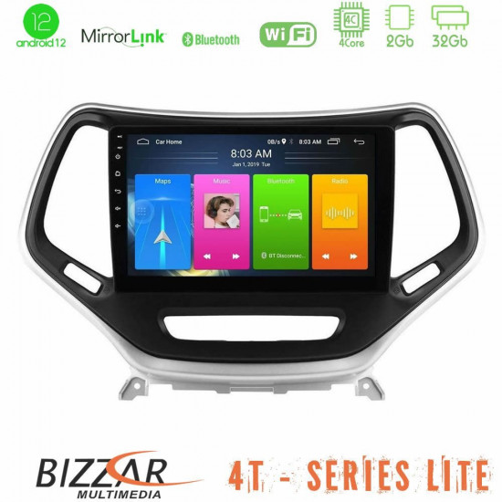 Bizzar 4T Series Jeep Cherokee 2014-2019 4core Android13 2+32GB Navigation Multimedia Tablet 9 (Ασημί Χρώμα)