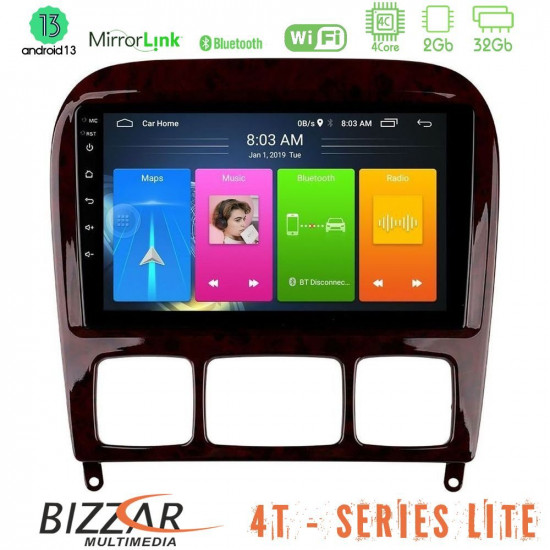 Bizzar 4T Series Mercedes S Class 1999-2004 (W220) 4Core Android13 2+32GB Navigation Multimedia Tablet 9 Bizzar 4T Series Mercedes S Class 1999-2004 (W220) 4Core Android13 2+32GB Navigation Multimedia Tablet 9