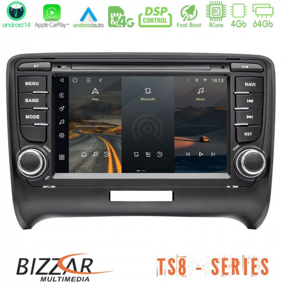 Bizzar Audi TT 2006-2013 8Core Android14 4+64GB Navigation Multimedia Tablet 7 Με Carplay - Android Auto (OEM Style) Bizzar Audi TT 2006-2013 8Core Android14 4+64GB Navigation Multimedia Tablet 7 Με Carplay - Android Auto (OEM Style)