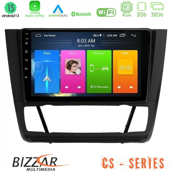 Bizzar CS Series 4Core Android13 2+32GB BMW 1Series E81/E82/E87/E88 (AUTO A/C) Navigation Multimedia Tablet 9 Bizzar CS Series 4Core Android13 2+32GB BMW 1Series E81/E82/E87/E88 (AUTO A/C) Navigation Multimedia Tablet 9