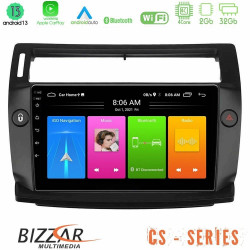 Bizzar CS Series 4Core Android13 2+32GB Citroen C4 2004-2010 Navigation Multimedia Tablet 9 (μαύρο χρώμα)