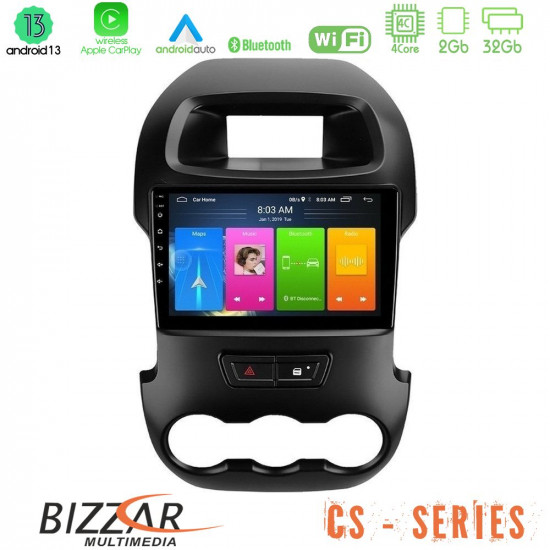 Bizzar CS Series 4Core Android13 2+32GB Ford Ranger 2012-2016 Navigation Multimedia Tablet 9
