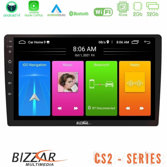 Bizzar CS2 Series 4Core Android 14 2+32GB Navigation Multimedia Tablet 9 Με Carplay - Android Auto Bizzar CS2 Series 4Core Android 14 2+32GB Navigation Multimedia Tablet 9 Με Carplay - Android Auto