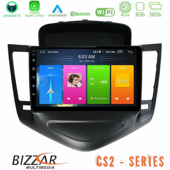 Bizzar CS2 Series 4Core Android14 2+32GB Chevrolet Cruze 2009-2012 Navigation Multimedia Tablet 9 Με Carplay - Android Auto (Μαύρο) Bizzar CS2 Series 4Core Android14 2+32GB Chevrolet Cruze 2009-2012 Navigation Multimedia Tablet 9 Με Carplay - Android Auto (Μαύρο)