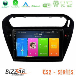 Bizzar CS2 Series 4Core Android14 2+32GB Citroen C-Elysee / Peugeot 301 Navigation Multimedia Tablet 9 Με Carplay - Android Auto (Μαύρο))