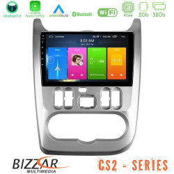 Bizzar CS2 Series 4Core Android14 2+32GB Dacia Duster/Sandero/Logan Navigation Multimedia Tablet 9 Με Carplay - Android Auto Bizzar CS2 Series 4Core Android14 2+32GB Dacia Duster/Sandero/Logan Navigation Multimedia Tablet 9 Με Carplay - Android Auto