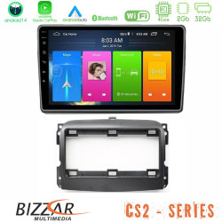 Bizzar CS2 Series 4Core Android14 2+32GB Fiat 500L Navigation Multimedia Tablet 10 Με Carplay - Android Auto