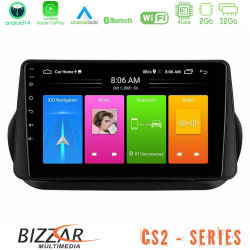 Bizzar CS2 Series 4Core Android14 2+32GB Fiat Fiorino/Citroen Nemo/Peugeot Bipper Navigation Multimedia Tablet 9 Με Carplay - Android Auto