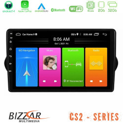 Bizzar CS2 Series 4Core Android14 2+32GB Fiat Tipo 2015-2022 (Hatchback) Navigation Multimedia Tablet 9 Με Carplay - Android Auto