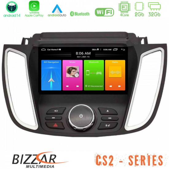 Bizzar CS2 Series 4Core Android14 2+32GB Ford Kuga/C-Max 2013-2019 Navigation Multimedia Tablet 9 Με Carplay - Android Auto Bizzar CS2 Series 4Core Android14 2+32GB Ford Kuga/C-Max 2013-2019 Navigation Multimedia Tablet 9 Με Carplay - Android Auto
