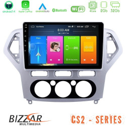 Bizzar CS2 Series 4Core Android14 2+32GB Ford Mondeo 2007-2010 Manual A/C Navigation Multimedia Tablet 10 Με Carplay - Android Auto