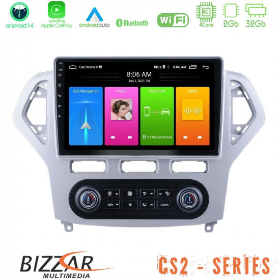 Bizzar CS2 Series 4Core Android14 2+32GB Ford Mondeo 2007-2011 (Auto A/C) Navigation Multimedia Tablet 9 Με Carplay - Android Auto Bizzar CS2 Series 4Core Android14 2+32GB Ford Mondeo 2007-2011 (Auto A/C) Navigation Multimedia Tablet 9 Με Carplay - Android Auto