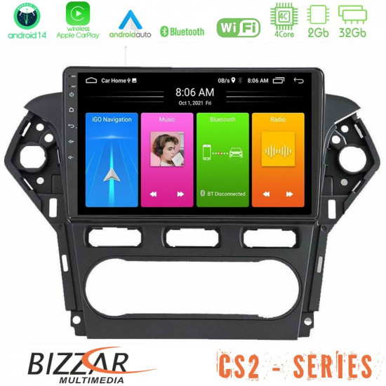 Bizzar CS2 Series 4Core Android14 2+32GB Ford Mondeo 2011-2014 Navigation Multimedia Tablet 9 Με Carplay - Android Auto Bizzar CS2 Series 4Core Android14 2+32GB Ford Mondeo 2011-2014 Navigation Multimedia Tablet 9 Με Carplay - Android Auto