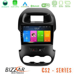 Bizzar CS2 Series 4Core Android14 2+32GB Ford Ranger 2012-2016 Navigation Multimedia Tablet 9 Με Carplay - Android Auto