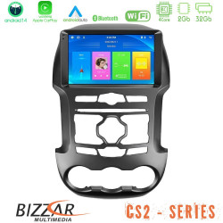 Bizzar CS2 Series 4Core Android14 2+32GB Ford Ranger 2012-2016 Navigation Multimedia Tablet 9 Με Carplay - Android Auto