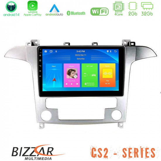 Bizzar CS2 Series 4Core Android14 2+32GB Ford S-Max 2006-2012 Navigation Multimedia Tablet 9? Με Carplay - Android Auto Bizzar CS2 Series 4Core Android14 2+32GB Ford S-Max 2006-2012 Navigation Multimedia Tablet 9? Με Carplay - Android Auto