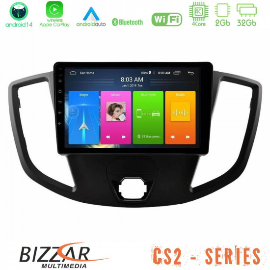 Bizzar CS2 Series 4Core Android14 2+32GB Ford Transit 2014-> Navigation Multimedia Tablet 9 Με Carplay - Android Auto Bizzar CS2 Series 4Core Android14 2+32GB Ford Transit 2014-> Navigation Multimedia Tablet 9 Με Carplay - Android Auto