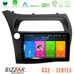 Bizzar CS2 Series 4Core Android14 2+32GB Honda CiviC Hatchback 2006-2011 Navigation Multimedia Tablet 9 Με Carplay -amp; Android Auto