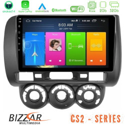 Bizzar CS2 Series 4Core Android14 2+32GB Honda Jazz 2002-2008 (Manual A/C) Navigation Multimedia Tablet 9 Με Carplay - Android Auto Bizzar CS2 Series 4Core Android14 2+32GB Honda Jazz 2002-2008 (Manual A/C) Navigation Multimedia Tablet 9 Με Carplay - Android Auto