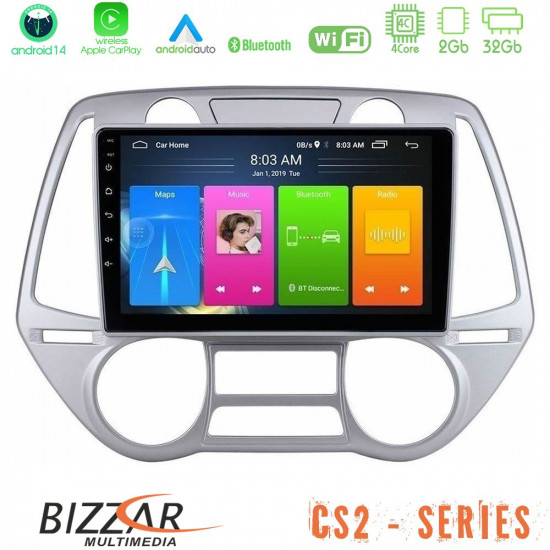 Bizzar CS2 Series 4Core Android14 2+32GB Hyundai i20 2009-2012 Auto A/C Navigation Multimedia Tablet 9 Με Carplay - Android Auto Bizzar CS2 Series 4Core Android14 2+32GB Hyundai i20 2009-2012 Auto A/C Navigation Multimedia Tablet 9 Με Carplay - Android Auto