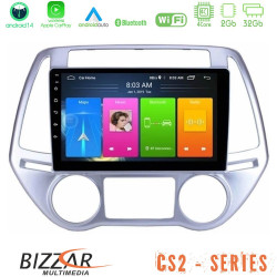 Bizzar CS2 Series 4Core Android14 2+32GB Hyundai i20 2012-2014 Navigation Multimedia Tablet 9 Με Carplay - Android Auto