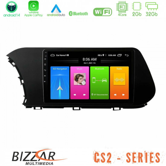 Bizzar CS2 Series 4Core Android14 2+32GB Hyundai i20 2021-2023 Navigation Multimedia Tablet 9 Με Carplay - Android Auto Bizzar CS2 Series 4Core Android14 2+32GB Hyundai i20 2021-2023 Navigation Multimedia Tablet 9 Με Carplay - Android Auto