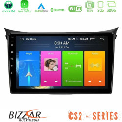 Bizzar CS2 Series 4Core Android14 2+32GB Hyundai i30 2012-2017 Navigation Multimedia Tablet 9 Με Carplay - Android Auto