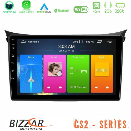 Bizzar CS2 Series 4Core Android14 2+32GB Hyundai i30 2012-2017 Navigation Multimedia Tablet 9 Με Carplay - Android Auto Bizzar CS2 Series 4Core Android14 2+32GB Hyundai i30 2012-2017 Navigation Multimedia Tablet 9 Με Carplay - Android Auto