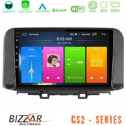 Bizzar CS2 Series 4Core Android14 2+32GB Hyundai Kona 2018-2023 Navigation Multimedia Tablet 10 Με Carplay - Android Auto