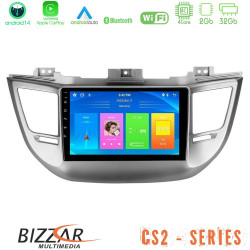 Bizzar CS2 Series 4Core Android14 2+32GB Hyundai Tucson 2015-2018 Navigation Multimedia Tablet 9 Με Carplay - Android Auto